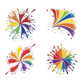 Multicolor Splash Explosion Pack. vector