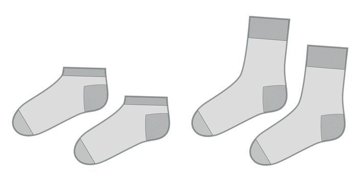 Set of stocking hosiery Invisible, low high ankle calf vector