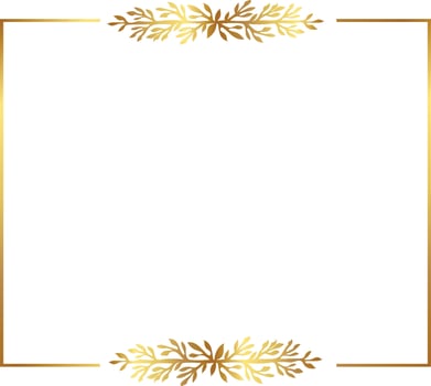 Rectangle gold floral frames vector