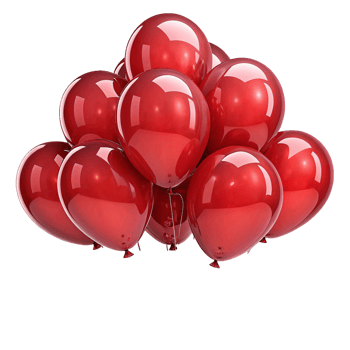 A bunch of red shiny baloons png