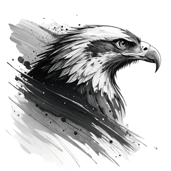 Realistic abstract black and white art png