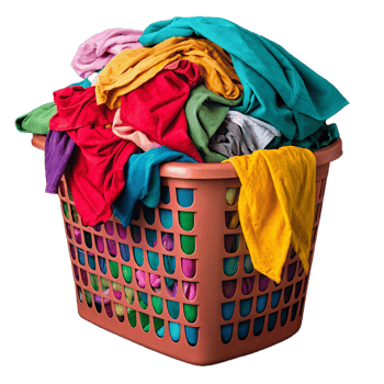 A colorful laundry basket png