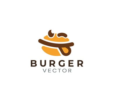 Delicious burger shop logo art vector