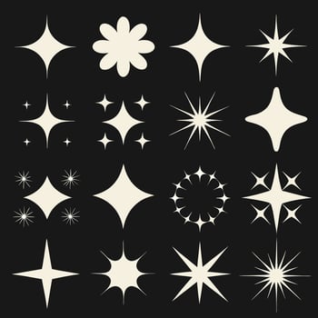 Collection of Sparkling Stars and Glimmering Shapes for Design Elements vector