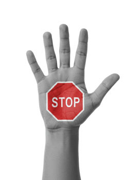 Stop Sign On A Hand With A Dramatic Appeal png