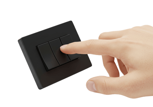 Modern Light Switch Being Toggled By A Finger png
