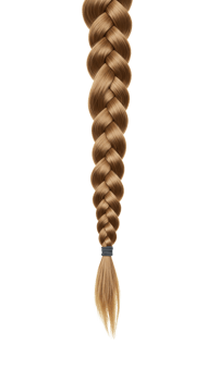 Beautifully braided long blonde hair in a ponytail png