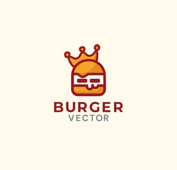 King burger logo design vector