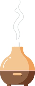 Aromatherapy diffuser in a minimal design with soothing steam, creating a calming atmosphere, perfect for relaxation and wellness in illustration vector