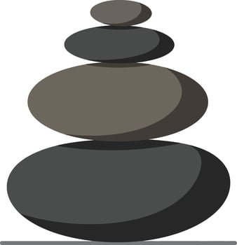 Smooth, stacked stones in a minimalist design representing balance and tranquility, perfect for meditation and relaxation, illustration vector