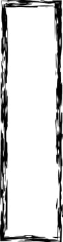 Hand drawn black grunge frame featuring a rectangular shape against a clean white background, offering versatility for various design applications and creative projects vector