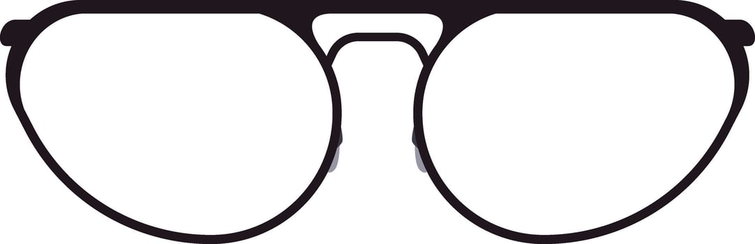 Close up view of a pair of modern eyeglasses with a thin black frame and clear lenses, resting on a white background, showcasing a minimalist and fashionable eyewear design vector