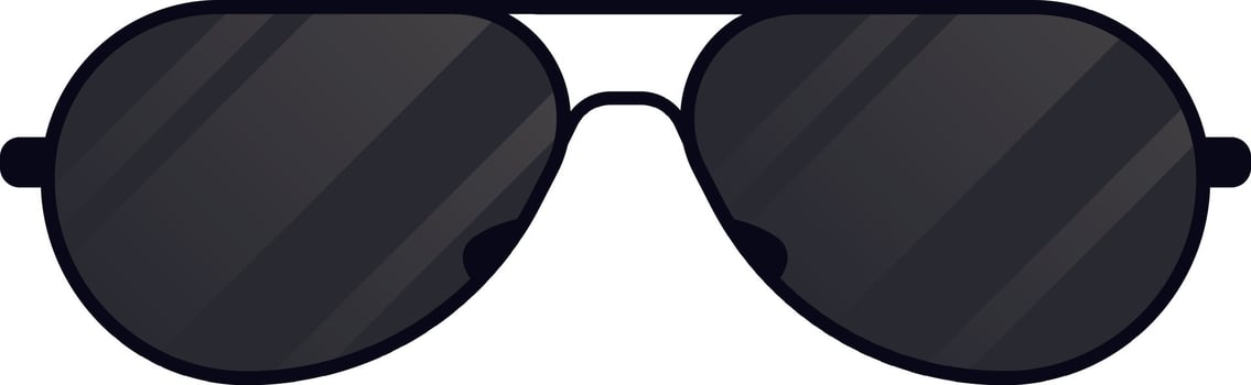 Stylish aviator sunglasses featuring dark lenses that reflect light, offering a chic and fashionable accessory perfect for sunny days and summertime adventures vector