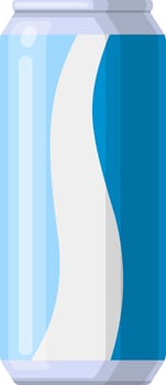 Refreshing blue and light blue wave design on an aluminum can, perfect for showcasing a new beverage product or illustrating the concept of thirst quenching vector