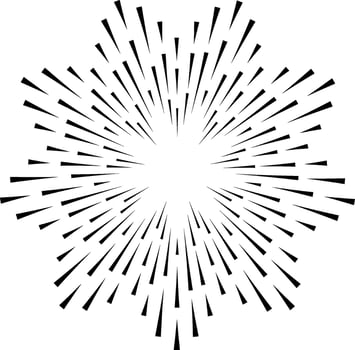Radial lines are converging towards center creating starburst effect, ideal for backgrounds, posters, and graphic design projects featuring speed, energy, and movement vector