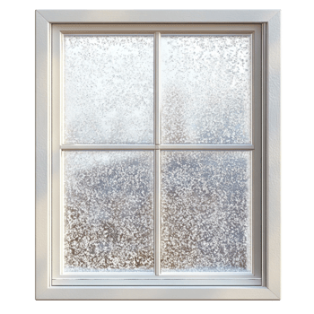 Classic Wooden Window with Frosted Glass on transparent background png