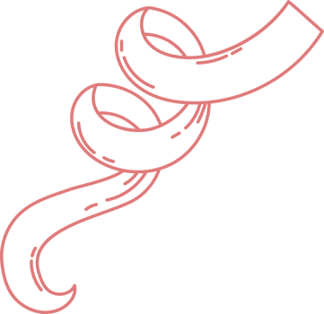 Vintage Outline Ribbon. Whimsy Romantic Girly Vibe png