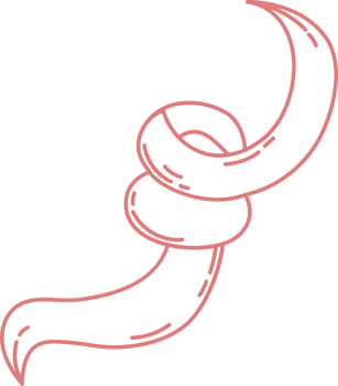 Outline Ribbon. Whimsy Romantic Girly Vibe png