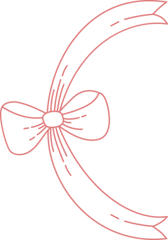 Vintage Coquette Outline Ribbon Bow png