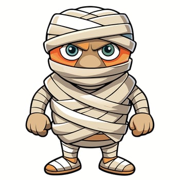 Angry cartoon mummy vector