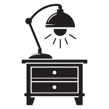 Modern Nightstand with Lamp Illustration for Interior Designs vector