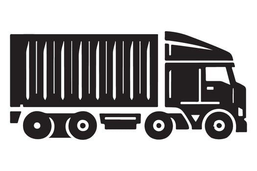 Black Delivery Truck Silhouette Illustration for Logistics vector