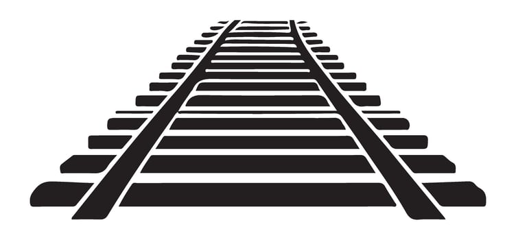 Railroad Tracks Illustration for Train Travel and Transport Designs vector