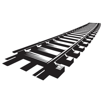 Elevated Perspective Railway Tracks Illustration for Train Travel vector