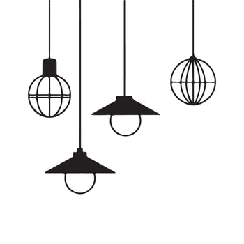 Pendant Lights Silhouette Illustration for Interior Design Projects vector