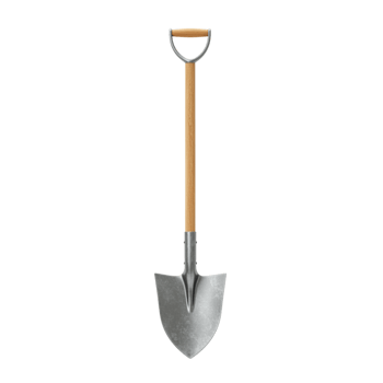 Garden Spade with Wooden Handle and Metal Blade png