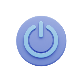 Stylish Blue Power Button Icon Designed for UI png