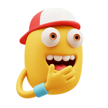 Cheerful Animated Character with a Playful Smile png