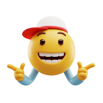 Cheerful cartoon character with a cap giving a friendly gesture png