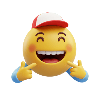Happy emoji character showcasing excitement and playfulness png