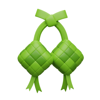 Green decorative ketupat shape for festive occasions png
