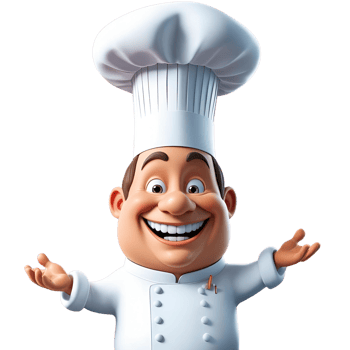 Smiling Cartoon Chef Character Happy Cook in White Uniform with Transparent Background png