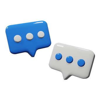 Blue and White 3D Chat Bubbles for Messaging png
