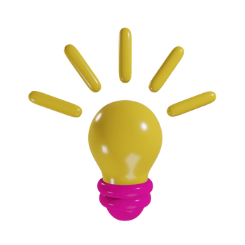 Glowing Yellow Lightbulb with Blue Base png