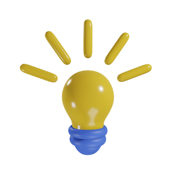 3D Lightbulb with Radiating Light Rays png
