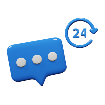3D Blue Chat Bubble with Notification Symbol png