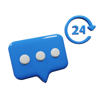 3D Blue Speech Bubble with 24 Notification png