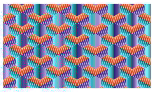 Modern Geometric Seamless Pattern with 3D Optical Illusion Design vector