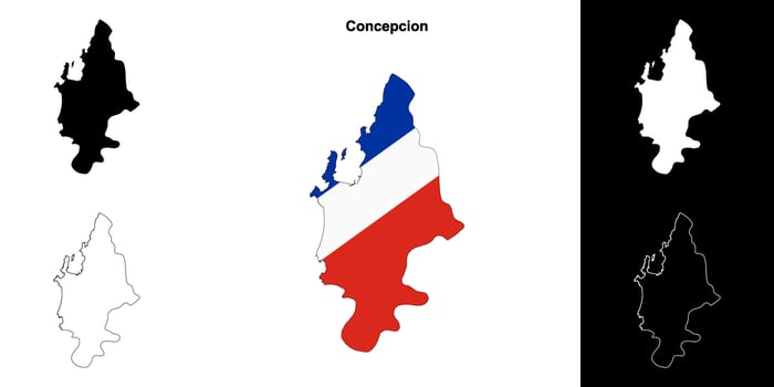 Concepcion outline map set vector
