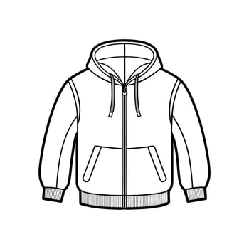 Trendy Cropped ZipUp Hoodie Illustration vector