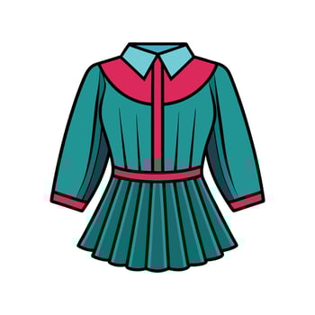 Chic Elegant Pleated Blouse Design vector
