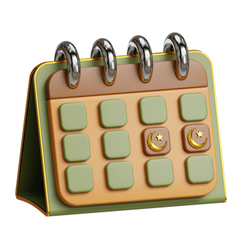 a ramadan calendar with a green and brown background png