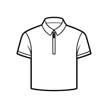 Stylish Outline of Zippered Collar Polo vector