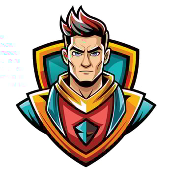 Colorful, powerful warrior mascot vector