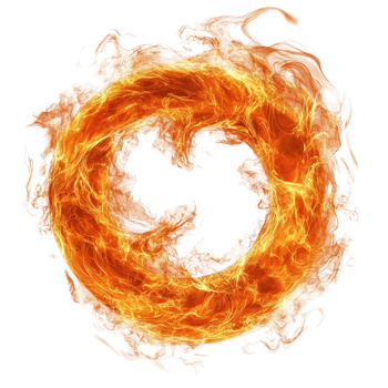 A Circular Swirling Fiery Element with Orange and Yellow Colors png