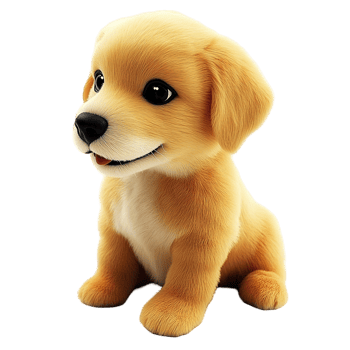 A cute golden puppy dog sitting and looking to the side png